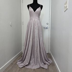 SOLD Pink Glitter Windsor Kimora Prom Dress